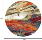 SAFAVIEH Glacier Collection 10' Round Red/Green GLA126Q Abstract Non-Shedding Living Room Dining Bedroom Foyer Area Rug