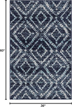 SAFAVIEH Adirondack Collection Accent Rug - 3' x 5', Navy & Ivory, Modern Diamond Distressed Design, Non-Shedding & Easy Care, Ideal for High Traffic Areas in Entryway, Living Room, Bedroom (ADR131N)