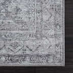 Bloom Rugs Washable 9' x 12' Rug - Ivory/Silver Gray Traditional Area Rug for Living Room, Bedroom, Dining Room, and Kitchen - Exact Size: 9' x 12'