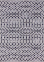 Unique Loom Outdoor Trellis Collection Area Rug - Tribal Trellis (10' x 13' 1" Rectangle, Gray/ Black)