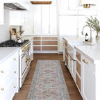 Washable Area Rug. Modern Farmhouse. Vintage. Turkish. Bohemian. Distressed. Oriental. Traditional. Rugs for Living Room. Dining. Bedroom. Office. Entryway. Foyer. (863BM, 2'5" x 4'9")