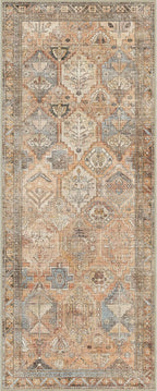 Bavni Runner Rugs 2x5 Kitchen Rug for Hallways Entryway, Washable Vintage Print Carpet, Ultra-Thin Low Pile Lightweight Rug with Non Slip Backing, Sunset Yellow