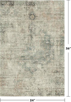 Moss 2x3 Washable Entryway Rug, Medallion Abstract Throw Rugs for Kitchen, Bathroom, Farmhouse Home Décor, Non Slip Low Pile Soft Stain Resistant Carpet (Green and Moss)