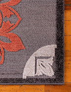Unique Loom Outdoor Modern Collection Area Rug - Chicago (4' 1" x 6' 1" Rectangle, Brown/ Orange)