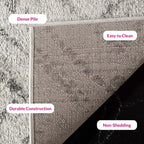 SAFAVIEH Adirondack Collection Area Rug - 10' Square, Light Grey & Grey, Modern Diamond Distressed Design, Non-Shedding & Easy Care, Ideal for High Traffic Areas in Living Room, Bedroom (ADR131C)