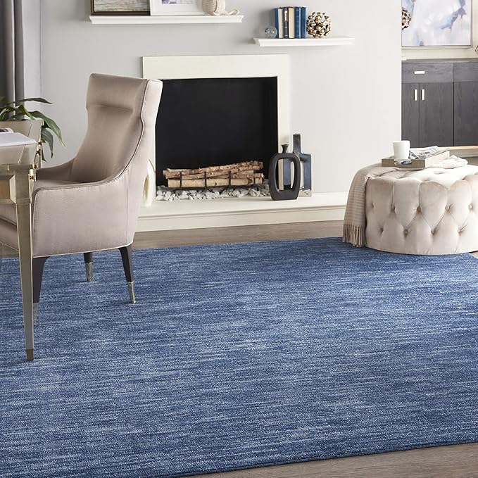 Nourison Home Nourison Essentials Navy Blue 7' x 10' Area Rug - Easy Clean, Non Shedding, Bed Room, Living Room, Dining Room, Kitchen (7' x 10')