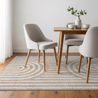 Rugshop Abstract Arch Shag Area Rug Beige 4' x 6' Ideal for Small Living Rooms, Offices, or Beside The Bed