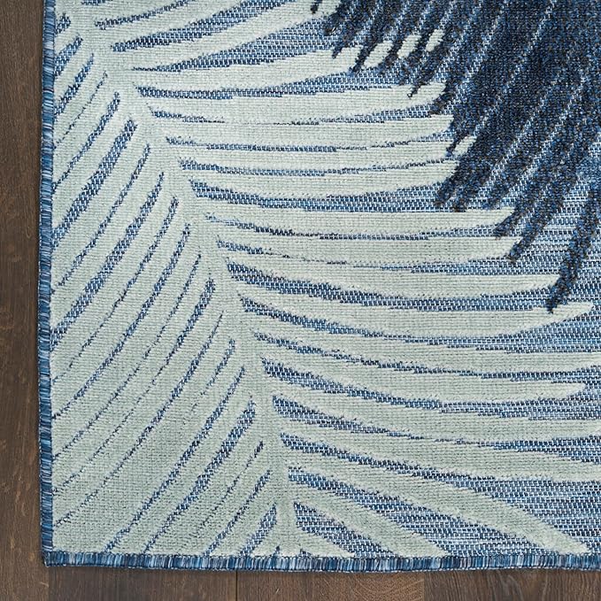 Nourison Home Suncoast Denim 5'3" x 7'3" Area Rug - Easy Clean, Non Shedding, Bed Room, Living Room, Dining Room, Kitchen (5' x 7')
