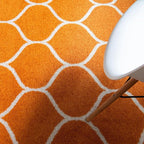 Rugs.com Lattice Frieze Collection Rug – 3' Round Orange Medium Rug Perfect for Kitchens, Dining Rooms