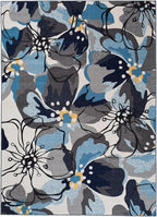 Rugshop Gray Large Floral Non-Slip Area Rug Fade Resistant for Bedroom, Entryway and Home Office, 4' x 6'