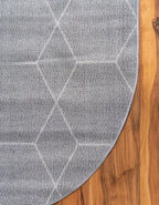 Unique Loom Trellis Frieze Collection Area Rug - Geometric (3' x 5' Oval, Light Gray/ Ivory)