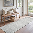 Valenrug Washable Rugs 2x5 - Stain Resistant 2x5 Area Rugs for Living Room, Non Slip Backing Large Area Rugs for Bedroom, Folable Machine Washable Area Rug (2'x5', Grey)