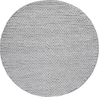 nuLOOM 6 Round Penelope Wool Braided Handmade Area Rug, Light Grey, Solid Rustic Farmhouse Style, For Bedroom, Living Room, Hallway, Entryway