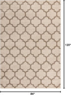 Rugs.com Lattice Collection Rug – 7' x 10' Beige Medium Rug Perfect for Bedrooms, Dining Rooms, Living Rooms