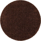 Unique Loom Solid Shag Collection Area Rug (5' 3" Round, Chocolate Brown)