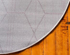 Unique Loom Trellis Frieze Collection Area Rug - Geometric (8' Round, Ivory/ Gray)