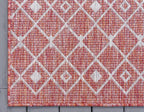 Unique Loom Outdoor Trellis Collection Area Rug - Tribal Trellis (7' 10" x 11' 4" Rectangle, Rust Red/ Ivory)