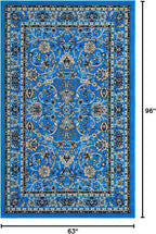 Unique Loom Sialk Hill Collection Area Rug - Washington (5' 3" x 8' Rectangle Dark Blue/Black)