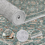 WITSHOCK Washable 3x12 Long Runners Rugs for Hallways,Vintage Neutral Hallway Rugs for Entryway Kitchen Bedroom,Vintage Farmhouse Home Decor(Teal Blue,3x12)