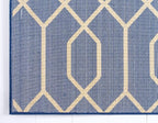 Marilyn Monroe Glam Collection Area Rug - Trellis (2' x 6' 1" Runner, Navy Blue Gold/ Gold)