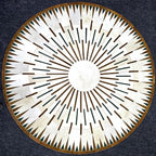 Sn Alef Home Round Designer Rug for Living Room | Handcrafted Black & White Boho Floor Carpet | Modern Ethnic Circular Mat for Home Décor & Meditation Space (White_7x7)