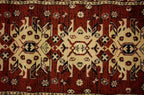 Unique Loom Taftan Collection Border Geometric Tribal Inspired Design Area Rug (2' 7 x 10' 0 Runner, Red/ Gold)