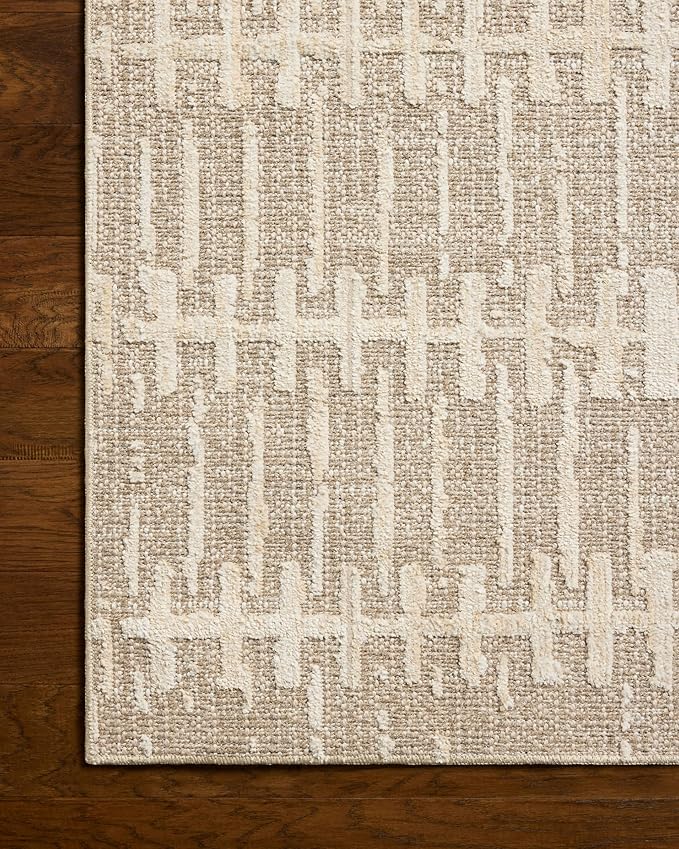 Loloi Amber Lewis Bexley Collection BEX-02 Taupe/Natural 11'-6" x 15' Area Rug Neutral, Textured, Living, Bedroom, Dining, Carpet