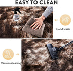 Soft Shaggy Rugs Fluffy Rug, Plush Area Rugs for Living Room Nursery Home Decor, Tie-Dyed Brown Anti-Skid Rectangular Fuzzy Rug 2x3 Feet