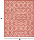 Nourison Home Versatile Coral Orange 7' x 10' Area Rug - Easy Clean, Non Shedding, Bed Room, Living Room, Dining Room, Kitchen (7' x 10')