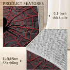 Red Spider Cool Washable Living Room Area Rug, Low Profile Abstract Pattern, Non-Slip Backing Carpet for Kitchen, Bedroom, Dining Room