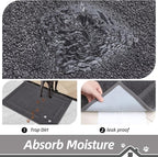 BEQHAUSE Dog Door Mat for Muddy Paws 20"x32" Dirt Trapper Absorbent Doormat Non Slip Entryway Rugs Washable Stain Resistant Welcome Floor Mat Soft Low-Profile for Front Back Door, Dark Grey