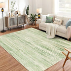 MUJOO 5x7 Washable Area Rug,Modern Abstract Rugs for Living Room Bedroom Dining Room,Large Non Slip Carpet Indoor,Low Pile Throw Rug Accent Neutral Green
