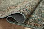Loloi Magnolia Home by Joanna Gaines Sinclair Collection SIN-03 Turquoise/Multi 3'-6" x 5'-6", .25" Pile Height, Machine Washable, Accent Rug