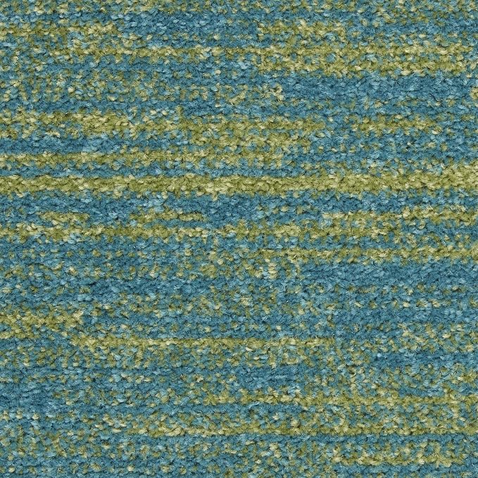 Nourison Home Nourison Essentials Blue Green 3' x 5' Area Rug - Easy Clean, Non Shedding, Bed Room, Living Room, Dining Room, Kitchen (3' x 5')