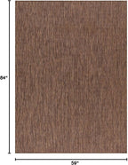 Beverly Rug Indoor Outdoor Rug 5x7, Washable Outside Carpet for Patio, Deck, Porch, Solid Modern Area Rug, Water Resistant, Gold Brown