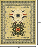 Unique Loom Taftan Collection Border Geometric Tribal Inspired Design Area Rug (8' 0 x 10' 0 Rectangular, Gold/ Gray)