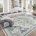 zesthome 10x12 Area Rugs-Washable Rug for Living Room, Non-Slip Backing Rugs, Stain Resistant 10x12 Rug for Bedroom, Ultra-Thin Low Pile Rugs, Vintage Large Home Decor