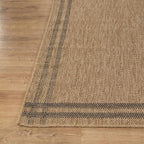 Easy Jute Rugs 9x12 Bordered Natural Color Living Room Indoor Outdoor Area Rug for Patio and Kitchen Rug High Traffic Washable Easy to Clean Solid Boho Woven Design Outside Carpet (9 x 12)