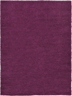 Unique Loom Solid Shag Collection Area Rug (8'x 11' Rectangle, Eggplant Purple)