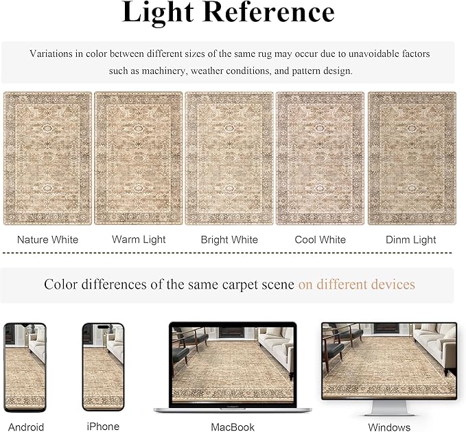 2x6 Beige Vintage Washable Runner Rugs for Hallway Kitchen Boho Hallway Rug Low Pile Non-Slip Retro Distressed Accent Throw Rug for Entryway Bathroom Bedroom Beige