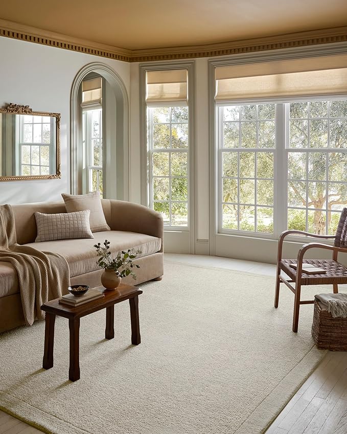Loloi Magnolia Home by Joanna Gaines Henley Collection HNY-01 Ivory/Silver 8'-6" x 11'-6" Area Rug
