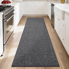 BEQHAUSE Hallway Runner Rugs 2.6x10, Hallway Rug Non-Slip Washable(Rolled-Up NO Creases), Runner Rug Absorbent Stain Resist Hall Rug Carpet Runner, Entryway Rugs Floor Mat Laundry Room Rugs, Charcoal