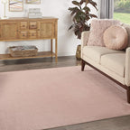 Nourison Home Nourison Essentials Pink 5' x Square Area Rug - Easy Clean, Non Shedding, Bed Room, Living Room, Dining Room, Kitchen (5' x Square)