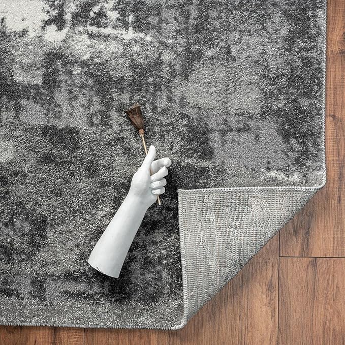 LUXE WEAVERS Euston Collection 7681 Dark Grey 8x10 Modern Abstract Area Rug