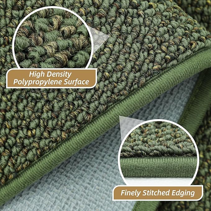 BEQHAUSE Hallway Runner Rugs 2.6x8, Hallway Rug Non-Slip Washable(Rolled-Up NO Creases), Runner Rug Absorbent Stain Resistant Hall Rug Carpet Runner, Entryway Rugs Floor Mat Laundry Room Rugs, Green
