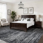 Area Rugs 9x12 Living Room,Abstract Boho Large Area Rug,Black and White