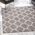 Rugs.com Lattice Collection Rug – 8 Ft Square Dark Gray Medium-Pile Rug Perfect for Living Rooms, Kitchens, Entryways