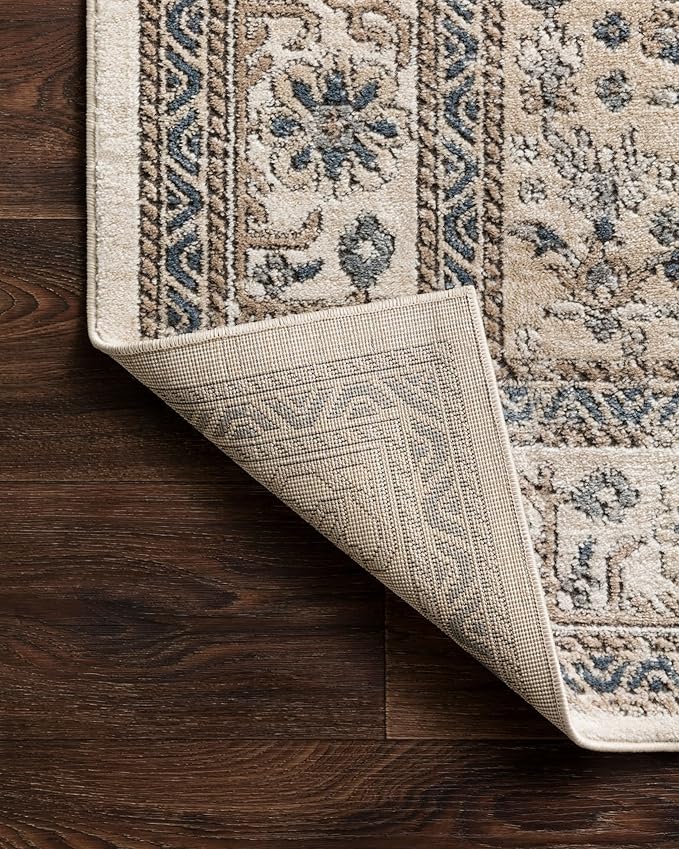 Loloi Teagan Collection TEA-02 Oatmeal/Ivory 11'-6" x 15' Area Rug, Large, Soft Neutral Rug, High-Traffic for Living Room, Bedroom, Home Office, Dining Area