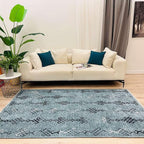 Alfa Rich 5x8 Bluish Gray Washable Area Rugs for Living Room Bedroom Kitchen Decor Cotton Rug