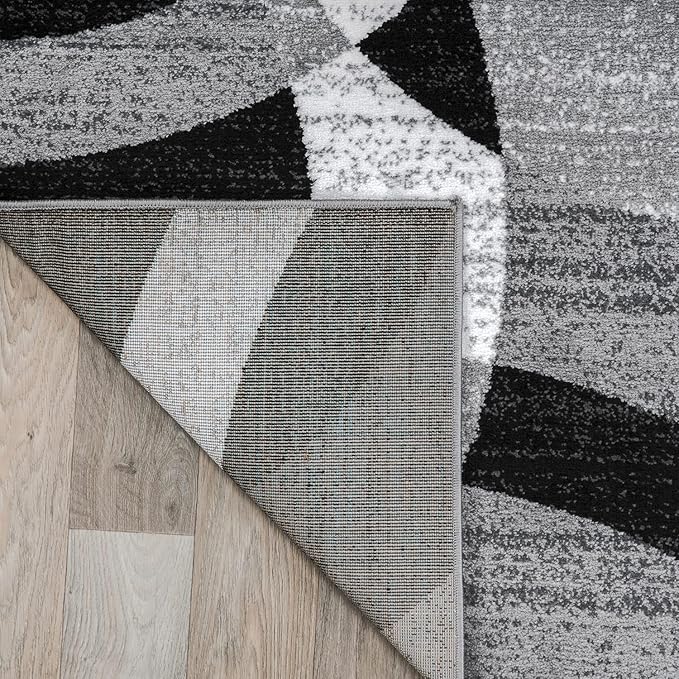 Rugshop Contemporary Abstract Circles Perfect for high Traffic Areas of Your Living Room,Bedroom,Home Office,Kitchen Area Rug 6'6" Gray (6' 6" Diameter)